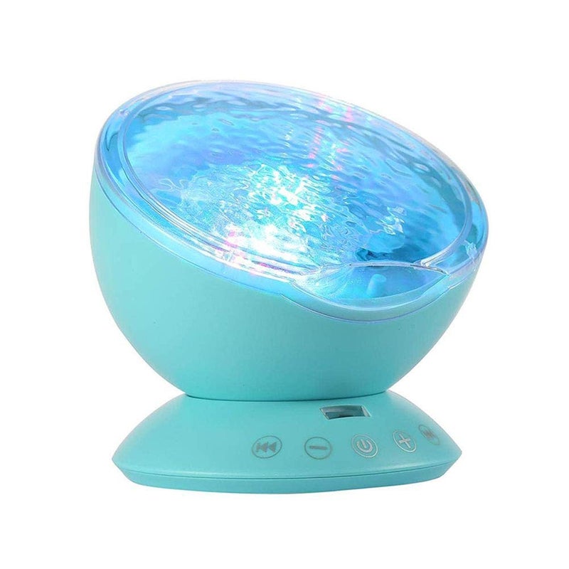 TOMNEW Night Light Projector, Ocean Wave Night Light for Kids Room, Remote and Timer, 8 Light Modes and Bulit-in Sound Machine Equipped with TF Card, Mermaid Decor Birthday Christmas Gifts (Blue) - Image 1